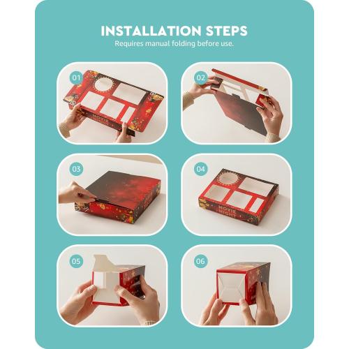 Baffect Movie Night Snack Trays 100pcs Include 20 Movie Night Trays, 20 Popcorn Boxes, 20 Salad Bowls, 20 Nacho Bowls, 20 Movie Party Invitations, Outdoor Movie Night Supplies For Nacho Bar