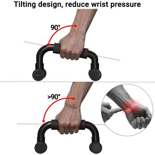 READAEER Push Up Bars Gym Exercise Equipment Fitness 1 Pair Pushup Handles with Cushioned Foam Grip and Non-Slip Sturdy Structure Push Up Bars for Men & Women