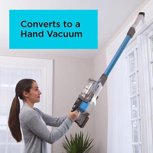 BLACK DECKER Cordless Vacuum, Powerseries Extreme, Stick Vacuum Cordless Rechargeable, Interchangeable Floorhead with Crevice Attachment, 3 Speed Control, Lightweight, Blue (BSV2020G)