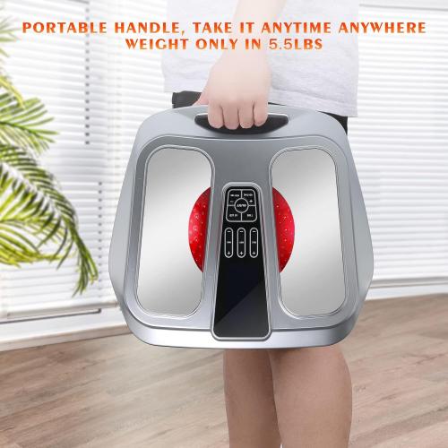 OSITO Foot Circulation Stimulator with Heat, FSA or HSA Eligible, EMS Foot Massager for Neuropathy Pain Relief Feet Massager with 8 TENS Unit Pads, Silver