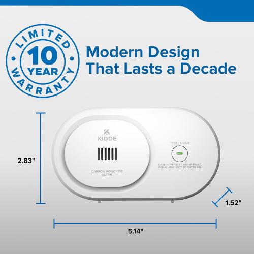 Kidde Carbon Monoxide Detector, AA Battery-Powered, COB
