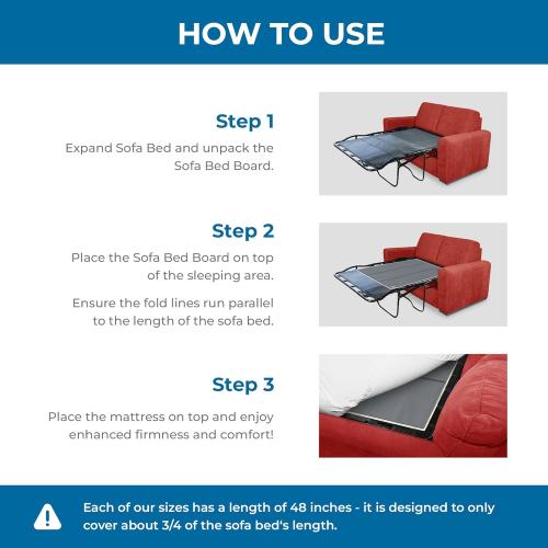 Meliusly Flex Sleeper Sofa Support Board (60x48 - Queen Size) Extra Comfort Sofa Bed Support, Pull Out Couch Mattress Board, Sleeper Bar Shield, SleeperSaver