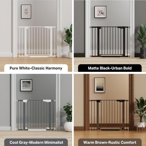 Cumbor 29.7-40.6 Baby Gate for Stairs, Baby Essential Safety Gate, Mom's Choice Awards Winner-Dog Gate for Doorways, Pressure Mounted Auto-Close Pet Gates for Dogs Indoor, Durable Child Gate, Black