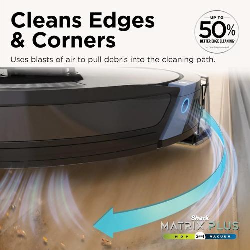 Shark Matrix Plus 2-in-1 Robot Vacuum & Sonic Mop, Home Mapping, HEPA Bagless Self Empty Base with 30-Day Capacity, CleanEdge, for Pet Hair, WiFi, UR2650WS