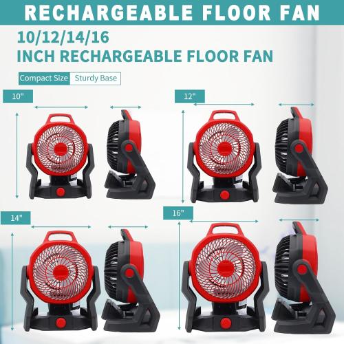 Battery Powered Fan for Milwaukee M18 18V Battery Variable Speed Battery Operated Fan Furnish AC Adapter, Highest 650 CFM Cordless Fan Low Noise for Jobsite Camping Fan (No Battery)