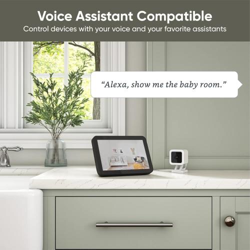 Cam V3 Smart Home Security Camera, Indoor/Outdoor Use, 1080p Plug-in, Color Night Vision, Motion Detection, Two Way Audio, Compatible with Alexa, Google Assistant, Black