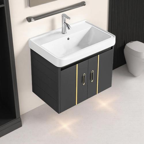 Grey and Gold wall-Mounted Compact 20-inch Bathroom mini Vanity Table,Designed specifically for Small Bathroom washbasins in Tight Spaces