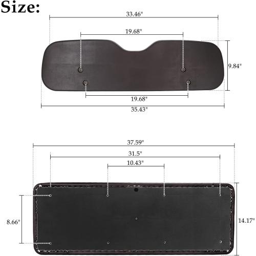 10L0L Deluxe Golf Cart Rear Seat Replacement Cushion, Soft Back Seat Cushion for Yamaha, EZGO RXV TXT, Club Car DS precedent and other 4&6 passengers Golf Carts with Flip Rear Seats