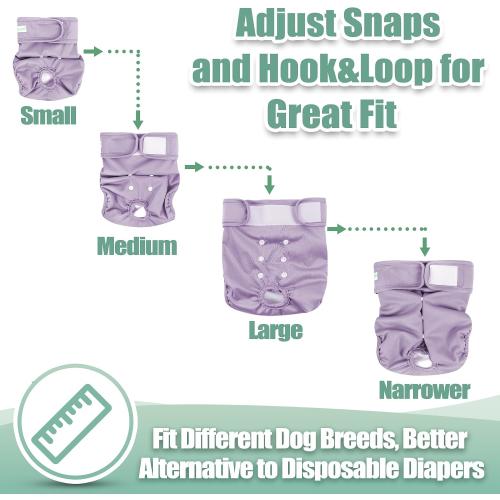 wegreeco Washable Reusable Premium Dog Diapers, Pack of 3, Small Dog Puppy & Doggy Diapers Female, Dog Period Panties Diapers Female in Heat X-Large