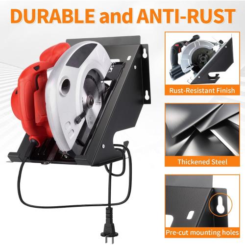 Shimeyao Circular Saw Holder Wall Mount Heavy Duty Metal Storage Rack Organizer for Shed Garage, Pegboard, Workshop, Home, Fit Most of Circular Saw