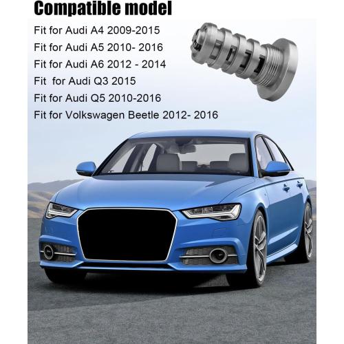 Intake Engine Variable Valve Timing VVT Solenoid Fit for Audi A4 A5 A6 Q3 Q5 2009-2016 Volkswagen Beetle 2012-2016 Volkswagen Beetle CC Passat Eos Golf Jetta Tiguan 2009-2017 Replace 06H109257A