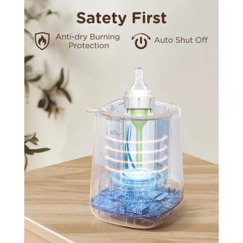 Bear Baby Bottle Warmer, Fast Warming Breast Milk Formula, White | Newborn Essentials, Time Temp Control, Automatic Shut Off, at Home Use, Water Bath Heating, Compatible with Baby Bottles