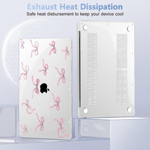 Size MacBook Air 13 inch Color Pink Case 2022 2021, 2020-2018 Release Model: M1 A2337 A2179 A1932, Plastic Hard Shell Case Cover for Mabook Air 13 inch with Retina Dispaly, Star Bow
