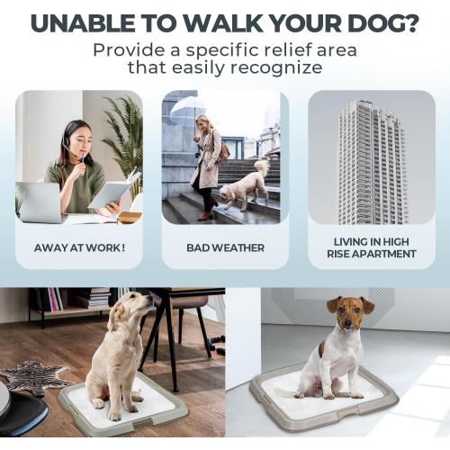 PAWISE Dog Training Pee Pad Holder Tray, Indoor Puppy Potty Pee Pad Floor Tray Dog Toilet, 24''X24', Large