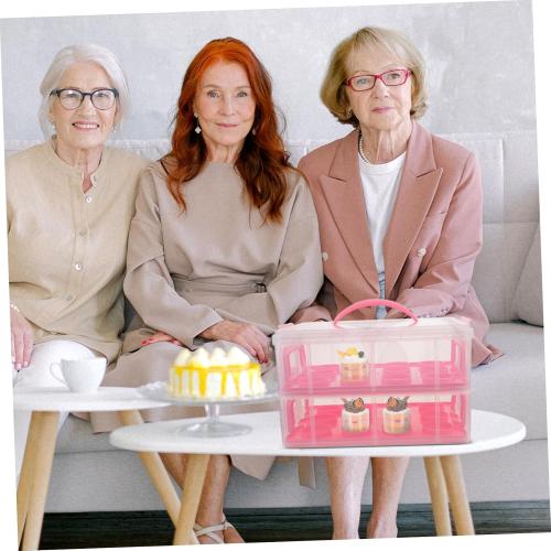 Transport Multi-layer Cupcake Carrier Box Handle for Muffins Desserts Food-grade for Parties and Events Storage