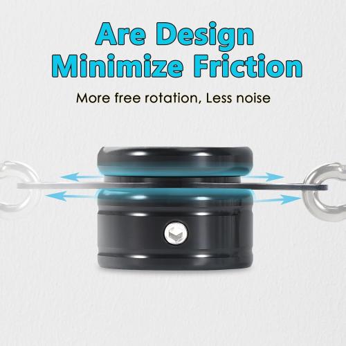 Flag Pole Rings, Aluminum Alloy Flag Pole Clips Swivels 360° Rotating Anti Wrap Mounting Ring with Carabiner, Flag Pole Kit Parts (Φ:1 Inch -Pack of 4(Black))