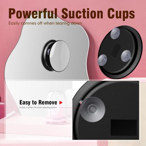 10x Magnifying Mirror, Large 6 Round, Black Framed, Wall Mount, Modern Style, Travel & Bathroom Use, Black - 10x