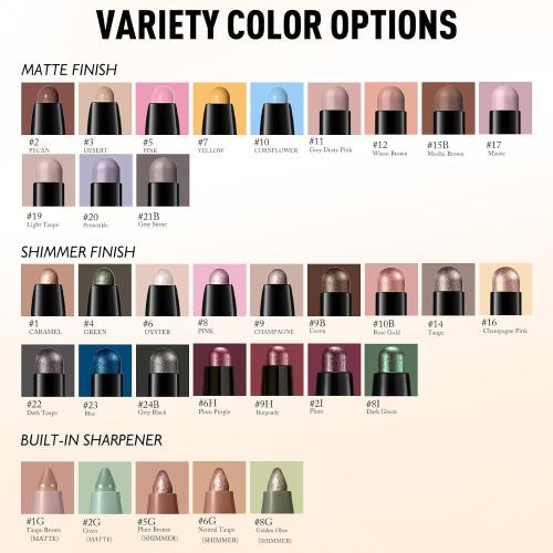 Eyeshadow Stick Light Taupe, Matte Cream Eye Shadow Stick Waterproof Nude Neutral Eyeliner Brightener Pencil Crayon Long-Lasting Eye Highlighter Makeup for Older Women Easy to Use High Pigmented