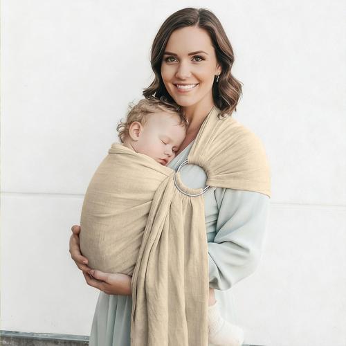 Size 7-35 Color cream Baby Ring Sling Baby Carrier Newborn to Toddler Carrier (7-35 lbs), Baby Sling Carrier, Toddler Sling Carriers, Infant Wraps Carriers, Cream