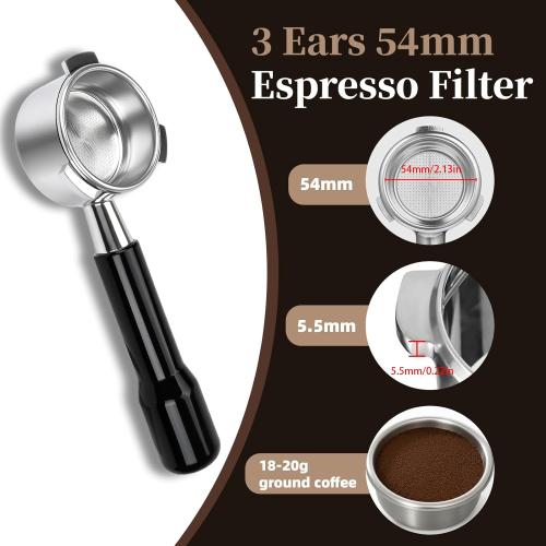 54mm Bottomless Portafilter Fit Breville Barista Express with 20g Basket