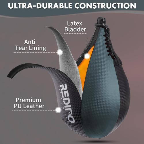 Boxing Speed Bag - PU Leather Speed Punching Ball for Boxing, MMA Training Speed Ball Reflex Ball Boxing Equipment, Punching Bag Workout Kicking Training Home Gym Exercise Speed Ball