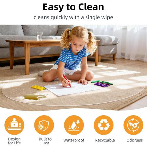 Office Chair Mat for Carpet - Size 36x36 Inch Plastic Computer Desk Floor Protectors for Chairs Clear Under Desk Rug Pad for Rolling Gaming Chair