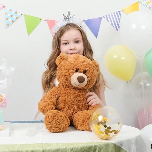 Brown 18 Tezituor Small Teddy Bear Stuffed Animals 18inch, Cute Teddy Bear Plush Toys for Kids Girl Boy, Valentines Bear Plushie Gift for Girlfriend Boyfriend Women Wife, Brown