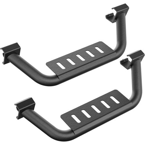 Bronco Running Boards Drop Side Steps Compatible with 2021 2022 2023 2024 2025 Ford Bronco 2 Doors with The Rock Rails,Heavy-Duty Steel Removable Side Bars Step Plates (2 Pcs, Black)