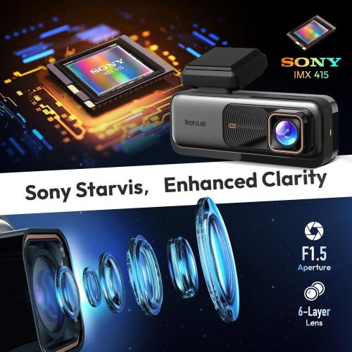 BOTSLAB 4K Dash Cam Front and Rear, 170° Ultra Wide 4K 2K Dashcam with ADAS, Night Vision, 24/7 Parking Mode, Sony STARVIS Sensor, WDR, Free 64GB SD Card, 5.8GHz WiFi, Built-in GPS, Loop Recording