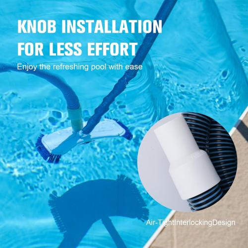 Pool Vacuum Hose With Swivel Cuff 1-1/2 Diameter 18 FT Flexible Heavy Duty Pool Vacuum Cleaning Hose Perfect for Above&In Ground Swimming Pool
