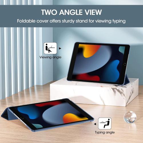 ProCase for iPad 9th/ 8th/ 7th Generation Case 10.2 Inch, Darkblue | 10.2 iPad Case 9th/ 8th/ 7th Gen Cover (2021/2020/2019), Slim Smart Cover With Translucent Hard Shell Back, Auto Sleep/Wake