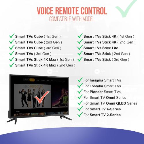 Replacement Firestick Remote Control Fit for Fire Smart TV Stick 4K MAX/4K (1st/2nd Gen), TV Stick 2nd Gen/3rd Gen/Lite/HD, TV Cube (1st/2nd/3rd Gen),Smart TV (3rd Gen)