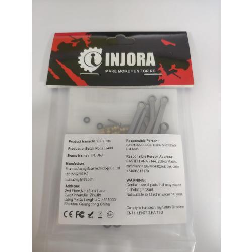 INJORA High Clearance Front 4 Links Set for SCX24 Gladiator Dodge Power Wagon 1/24 RC Crawler Car Axial, 8PCS (Grey)
