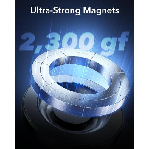 ESR for MagSafe Car Mount, Magnetic Phone Holder for Car Air Vent, Car Phone Holder Mount for iPhone 17e/17/16/16e/15/14/13/12/Samsung, All Smartphones(2 Metal Rings Included),Charging Not Supported
