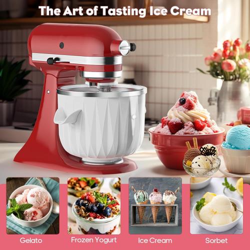 Ice Cream Maker Attachment for KitchenAid Stand Mixer, Compatible with KitchenAid 4.5 QT and Larger Stand Mixers, Attachment for Kitchenaid Mixers