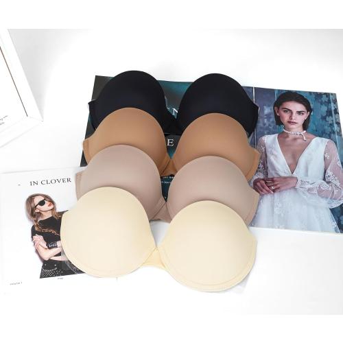 Size S Backless Strapless Push Up Bra for Women Thick Padded Sticky Underwired Bras Self Adhesive