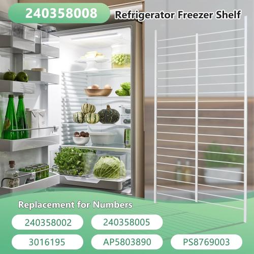 240358008 Refrigerator Freezer Full Width Shelf Fits for Crosley Frigidaire freezer shelf Replacement Refrigerator 240358005 240358002 3016195 PS8769003 AP5803890 Freezer Shelf BLRT86TEB4 CFHT1826LP0