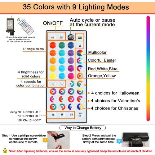 Pooqla 6 ft 120 LED Christmas Lighted Birch Tree, Color Changing Light Up Tree with Remote, White Lighted Birch Trees for Indoor Outdoor Christmas Party Home Yard Decoration RGB