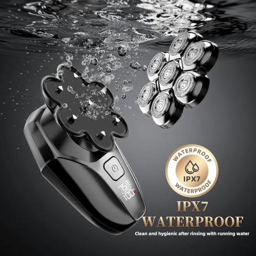 Ufree 7D Rotating Head Shaver for Bald Men, Magnetic Detachable Head Shaver, IPX7 Waterproof Wet or Dry Electric Razor for Men, LED Display Rechargeable Shaving with Type-C Charge, Mens Gifts