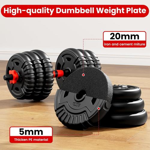 Adjustable Dumbbell Set, 22/33/45/70/90lbs Free Weight Set with Connector, 5-in-1 Dumbbell Set for Barbells, Kettlebells, Push up Stand, Weight Plate, Fitness Exercises for Home Gym Suitable Men/Women