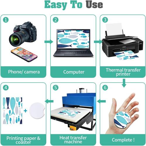 100 Pieces Sublimation Blank Cup Coasters Bulk Square Blank Cup Mat Rubber for Sublimation Transfer Heat Press Printing DIY Crafts 3.93 x 3.93 Inch