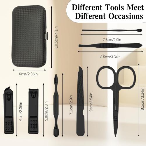 Manicure Kit for Men Women Nail Clippers Pedicure Tools Kit Travel Nail File Toe Set Finger Grooming Kits Christmas Birthday Gifts Ideas Stocking Stuffers Kids Adults Teens Boys Girls Friends(Black)