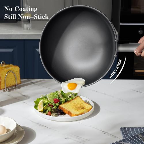 13 in Titanium Wok with Lid – Nonstick Wok & Stir-Fry Pan, All Stovetops & Induction Safe, Oven & Dishwasher Safe, Non-Toxic, No Coating – Durable Titanium Cookware, Frying Pan & Pot