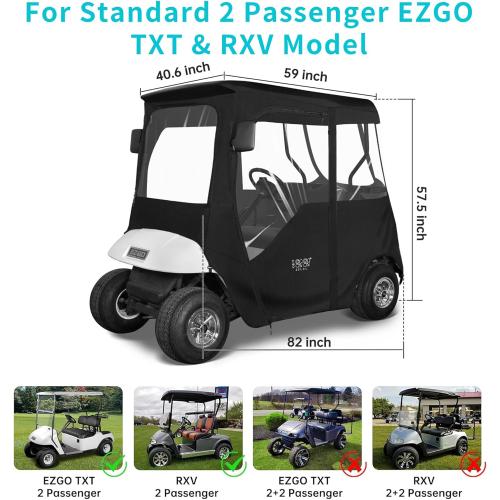 Passenger Golf Cart Driving Enclosure for EZGO TXT/RXV Model,  Window  Rain Cover All Weather Windproof Waterproof