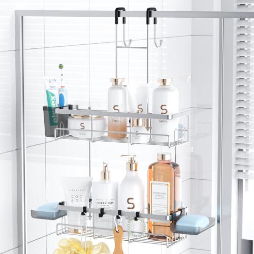 Aitatty Over the Door Hanging Shower Caddy: No Drill Rustproof Shower Rack