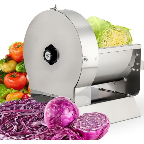 2-in-1 110V Electric Vegetable and Fruit Slicer, Adjustable Thickness 0.04-0.4, Commercial Stainless Steel Cutter for Cabbage, Tomatoes, Lemons