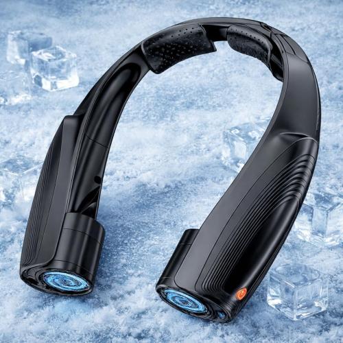 ‼️has mild scratches ‼️Portable Neck Fan, Personal Fan with 8000mAh Battery, Rechargeable Neck Fan with 64 Cool Lights and 3 Speeds