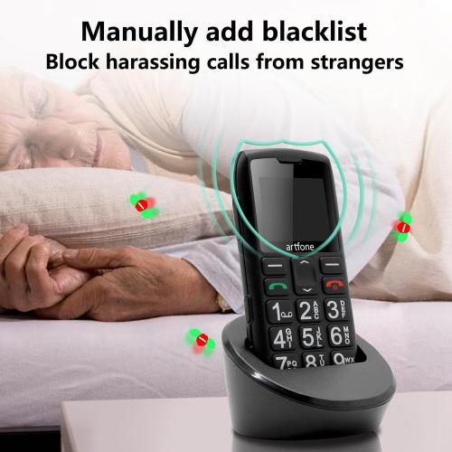 4G Big Button Cell Phone for Seniors丨VoLTE Unlocked Phones with SOS Button丨Hands-free丨Talking Numbers丨Charging Station丨Easy-to-Use Dumb Phone丨Large Font丨Speed Dial丨Bluetooth丨FM丨1800mAh - Black