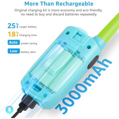 Kids Walkie Talkies 3 Pack NOAA Walkie-Talkies for Adults Rechargeable Long Range 2 Way Radios for Family Camping Hiking Skiing Cruise Ship, Toys for 3-12  Year Old Girls Boys Toddlers