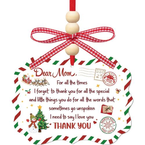 Gifts for Mom from Daughter and Son, to My Mom Gift, Keepsake Christmas Ornaments for Mom Stepmom Grandma, Mom Ornaments 2024 Thank You Appreciation Mom Gifts, Christmas Mothers Day Birthday Gift